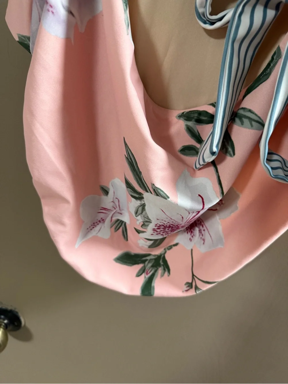 Albion Pink and White Floral-Lined Swimwear Piece